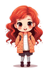 Vector cartoon girl character