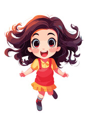 Vector cartoon girl character