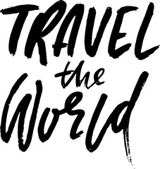 Travel the World Hand Drawn Ink Modern lettering Design - 780729249