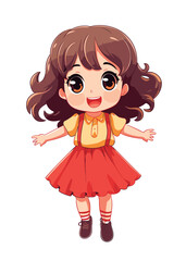 Vector cartoon girl character