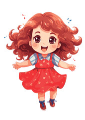 Vector cartoon girl character