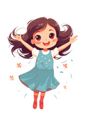 Vector cartoon girl character