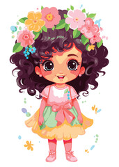 Vector cartoon girl character