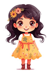Vector cartoon girl character