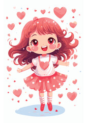 Vector cartoon girl character