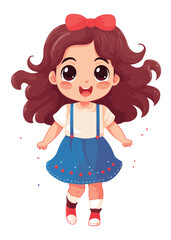 Vector cartoon girl character
