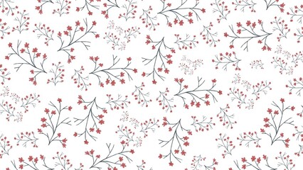 Hand drawn, colorful, minimal yet elegant, floral pattern background design for greeting card, banner, thank you card, seasonal greeting, post card, wall paper, fabric print, wrapping paper.