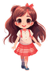 Vector cartoon girl character
