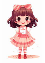 Vector cartoon girl character
