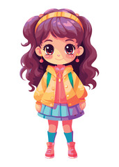Vector cartoon girl character