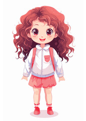Vector cartoon girl character