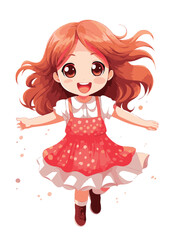 Vector cartoon girl character