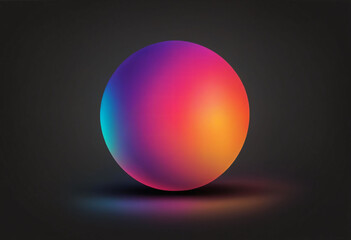 Gradient ball illustration in trendy color on black background