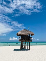 Lifeguard Watchtower, Playacar Beach, Quintana Roo, sunny day, Mexico