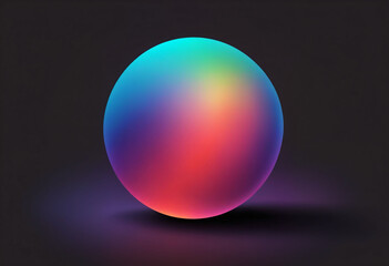 Obraz premium Gradient ball illustration in trendy color on black background