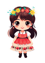 Vector cartoon girl character