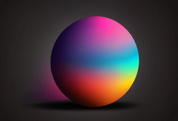 Gradient ball illustration in trendy color on black background