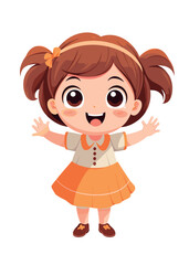 Vector cartoon girl character