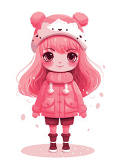 Vector cartoon girl character