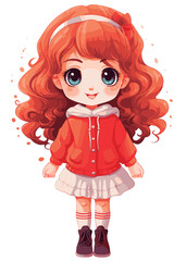 Vector cartoon girl character