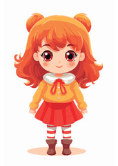 Vector cartoon girl character