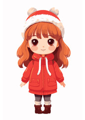 Vector cartoon girl character