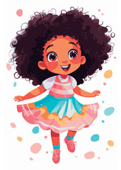Vector cartoon girl character