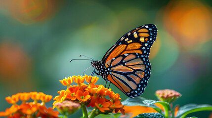 A tranquil scene of a butterfly delicately resting on a blossom, showcasing the beauty and serenity of nature's moments.