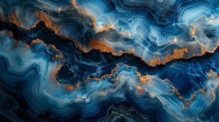 A mesmerizing wallpaper showcasing swirls of blue and gold, mimicking the natural beauty of agate...