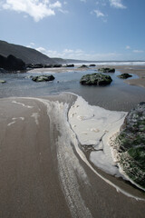 Tregardock Beach Cornwall on the lowest tide of the year
