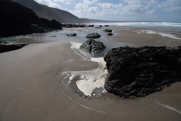 Tregardock Beach Cornwall on the lowest tide of the year