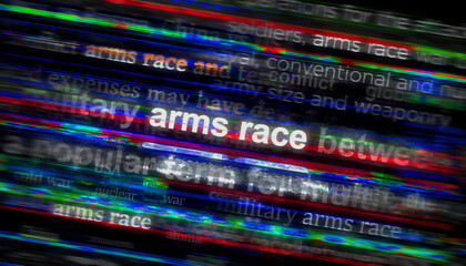 Arms race headline titles media 3d illustration