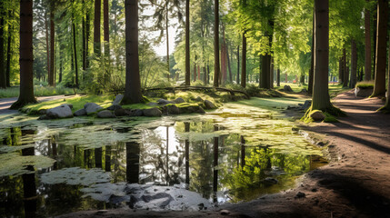 morning in the forest.