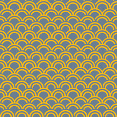 Japanese fabric patterns, golden lanterns, goldfish, koi fish, auspicious fish and ocean waves.