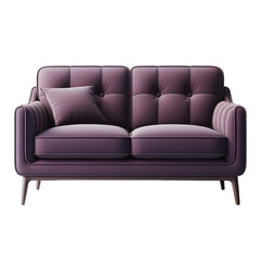 Fototapeta na wymiar dark violet sofa on transparent background