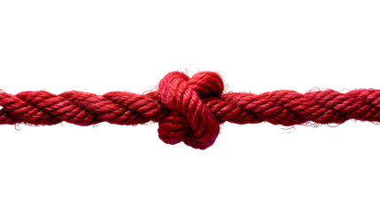 Red rope with knot PNG. Red thick string with rope in the middle isolated. Shoe lace string PNG. String top view PNG. Red rope flat lay PNG