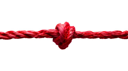 Red rope with knot PNG. Red thick string with rope in the middle isolated. Shoe lace string PNG. String top view PNG. Red rope flat lay PNG