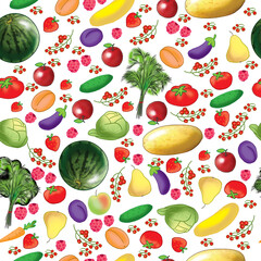 seamless pattern with fruits