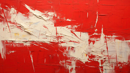 Red Color Backdrop With White Paint Rough Wall Texture