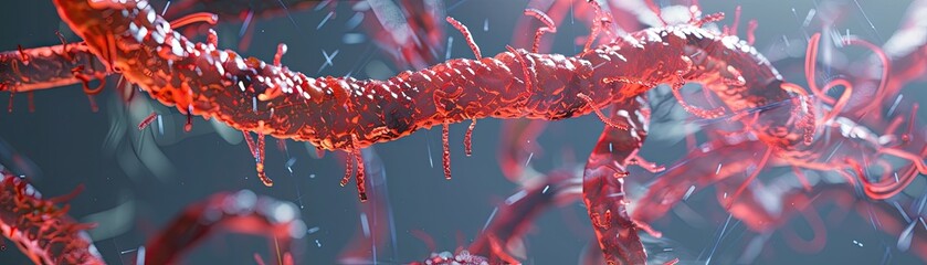 A 3D artistic rendering of the Ebola virus - obrazy, fototapety, plakaty