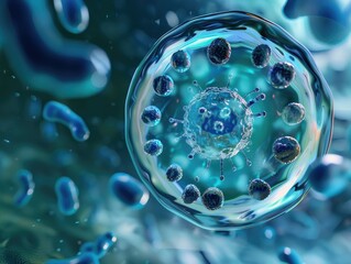 A 3D model of a legionella bacterium