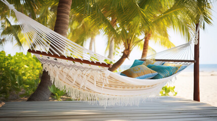 hammock on the beach.