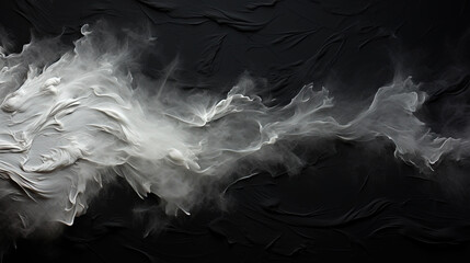 White Liquid Wavy Smoke on a Black Color Background