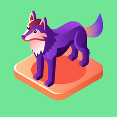 Wolf isometric icon