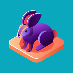 Rabbit isometric icon
