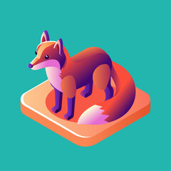 Fox isometric icon