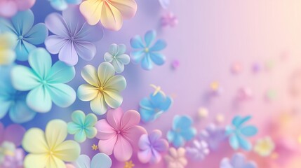Pastel flowers spread across a gradient background.