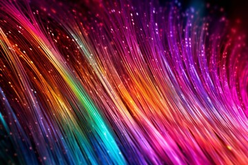 Vibrant Fiber Optics Colorful Technological Background	