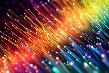 Vibrant Fiber Optics Colorful Technological Background	