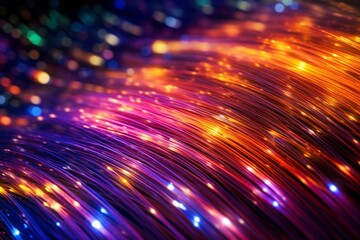 Obraz premium Vibrant Fiber Optics Colorful Technological Background 